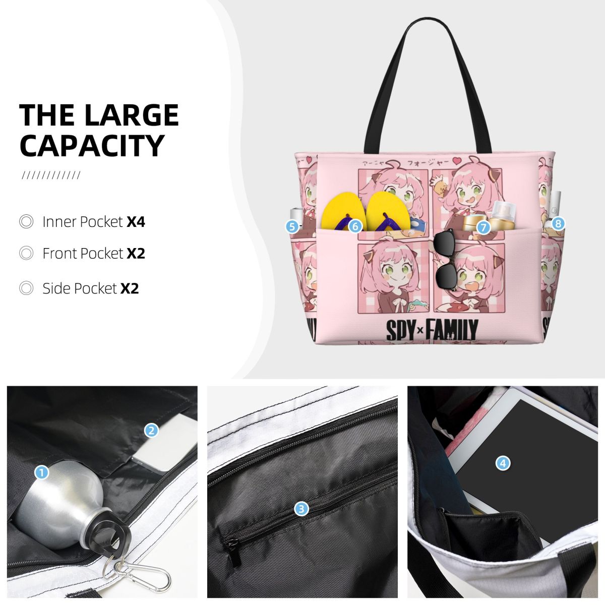 Spy X Family Anya Forger Beach – обзор и цена Yoga Fitness Tote