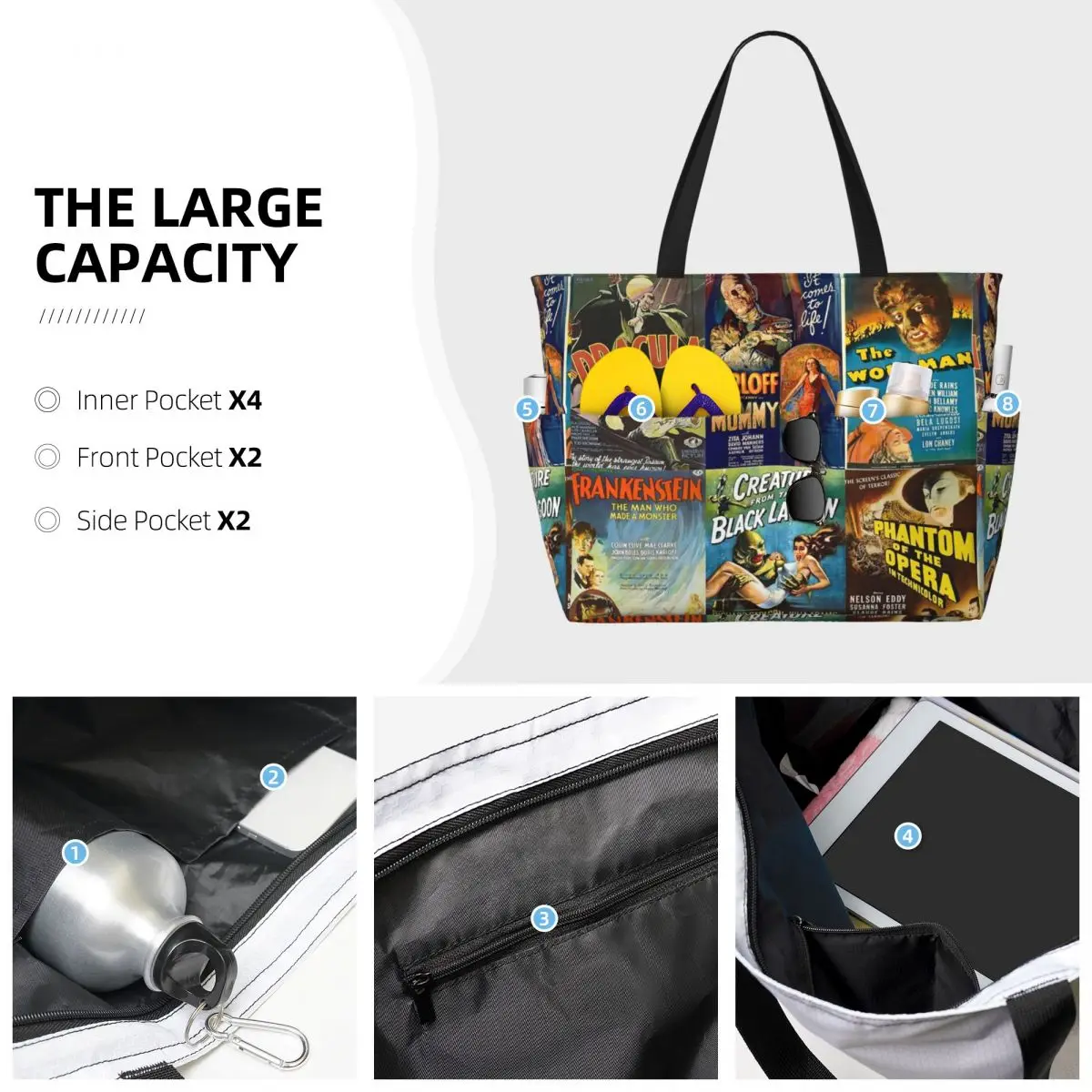 Universal Monsters Beach Tote  – обзор и цена Yoga Fitness Tote