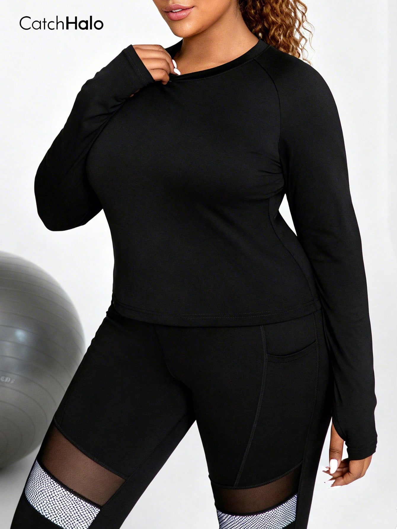 Women Plus Size Long Sleeve Yo – обзор и цена Yoga Fitness Plus
