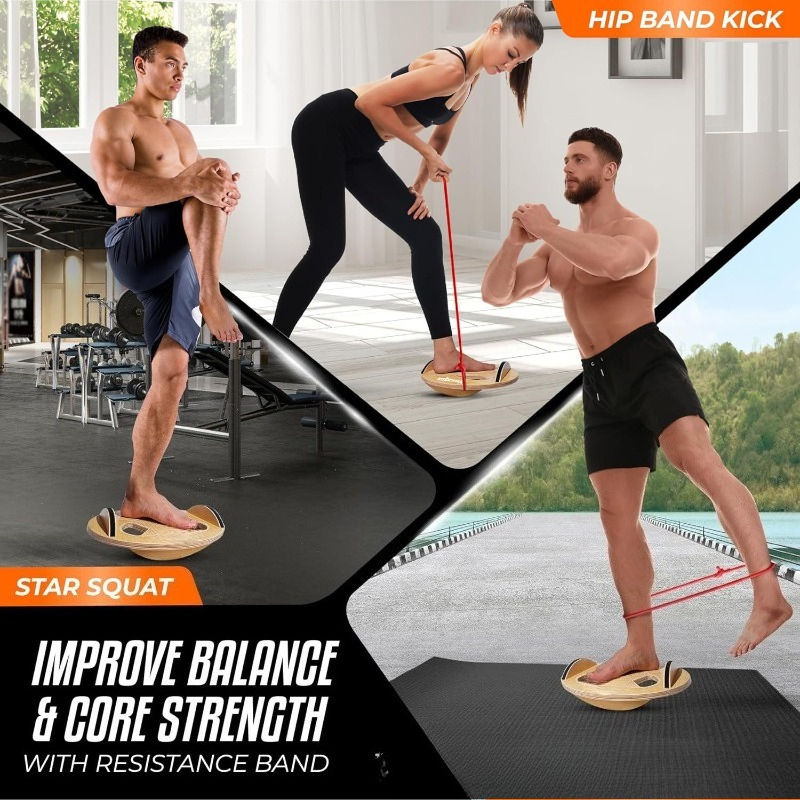 Wooden Fitness Balance Board A – обзор и цена Yoga Fitness Trainer