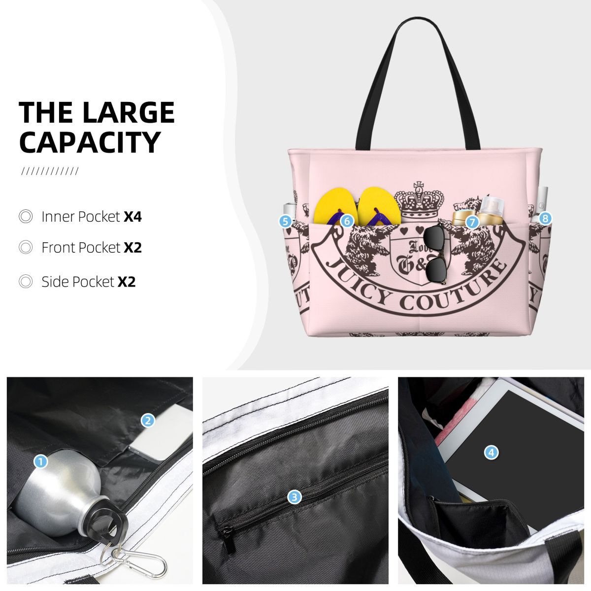 Y2k Juicy Couture Crest Beach  – обзор и цена Yoga Fitness Tote