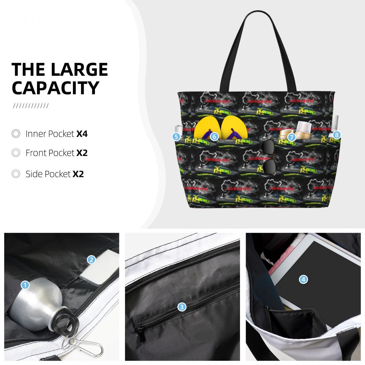 Nurburgring Print Beach Tote B – обзор и цена Yoga Fitness Tote